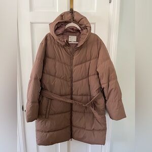 🌟a new day Mocha Brown Long Puffer Coat Size XXL